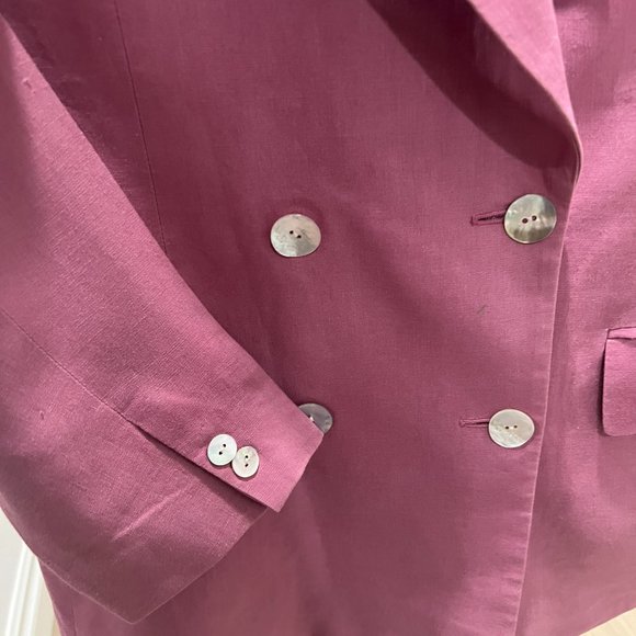 Collection Point of view women's pink double breasted blazer with shell buttons - Picture 7 of 7